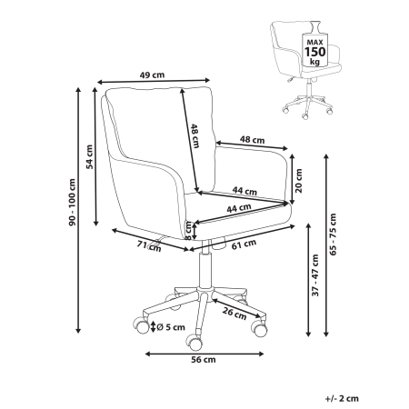 Office chair ALPINE Boucle Off-white [2]