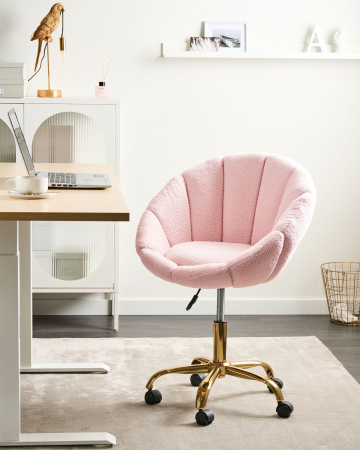 ANNABELLE Office Chair Boucle Pastel Pink [0]