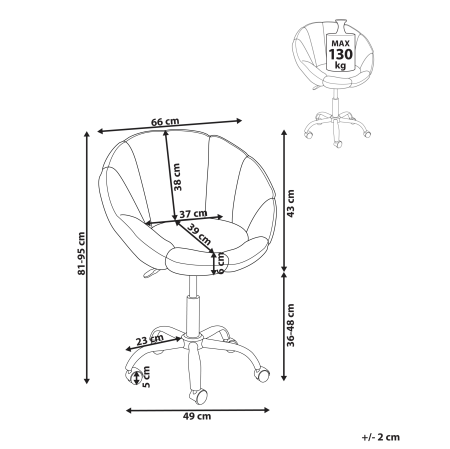 ANNABELLE Office Chair Boucle Pastel Pink [2]
