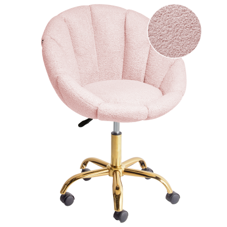 ANNABELLE Office Chair Boucle Pastel Pink [1]