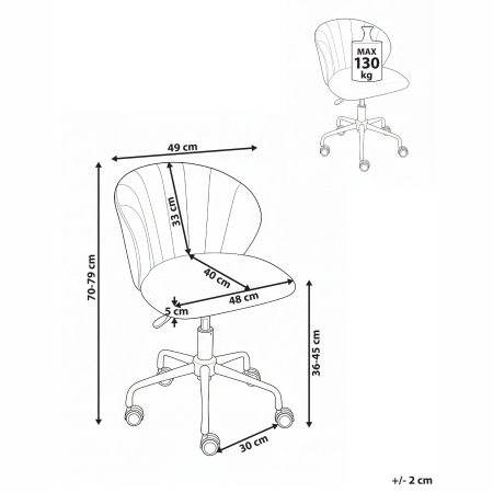CHEERFUL office chair Velvet Light blue [2]
