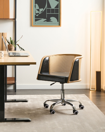Whole Home - Office chair ELKHART Eco-leather Black