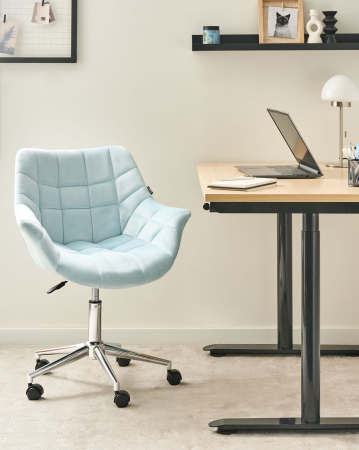 Armchairs - Office chair LABELLE Velvet Light blue