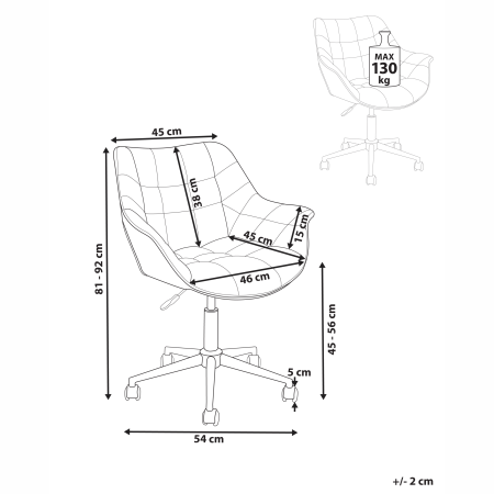 Office chair LABELLE Velvet Light blue [2]