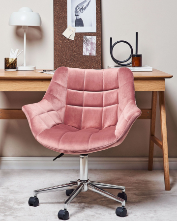Scaun de birou - Office chair LABELLE Velvet Pink