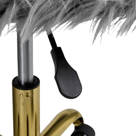 Office Chair MARGATE Faux Fur Grey [7]