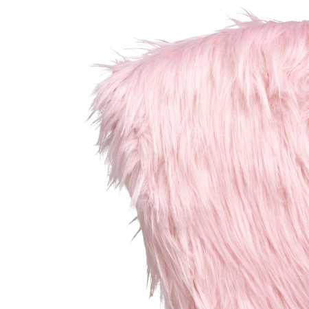 Office Chair MARGATE Faux Fur Pastel Pink [6]