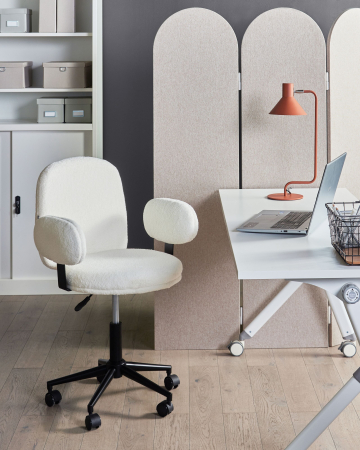 Scaun de birou - Office chair MORAGA Boucle Off-white