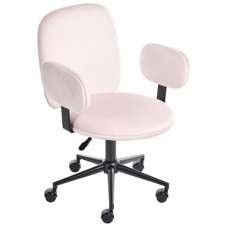 Scaun de birou MORAGA Catifea Roz pastel [3]