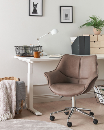 Whole Home - Office chair NEWDALE Eco-leather Light Brown
