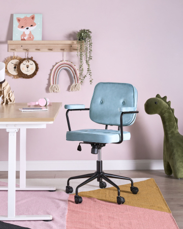 PAWNEE Office Chair Velvet Light Blue [0]