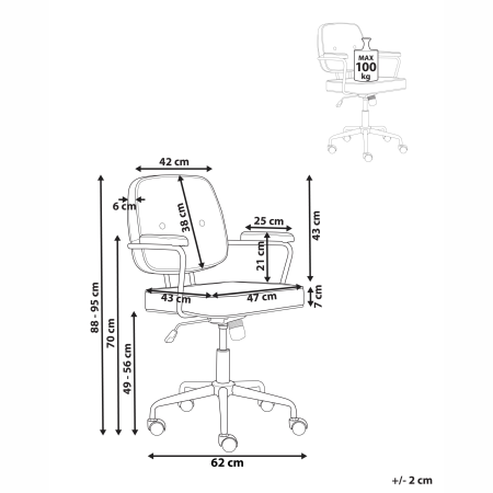 Office Chair PAWNEE Velvet Grey [2]