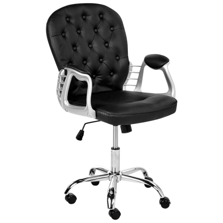 Scaun de birou PRINCESS Piele ecologică Negru [3]