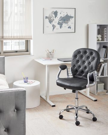 Scaune - Scaun de birou PRINCESS Piele ecologică Negru