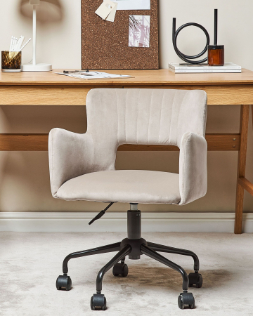 Scaun de birou - Office chair SANILAC Velvet Taupe