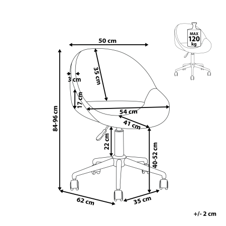Scaun de birou SELMA Catifea Verde smarald [2]