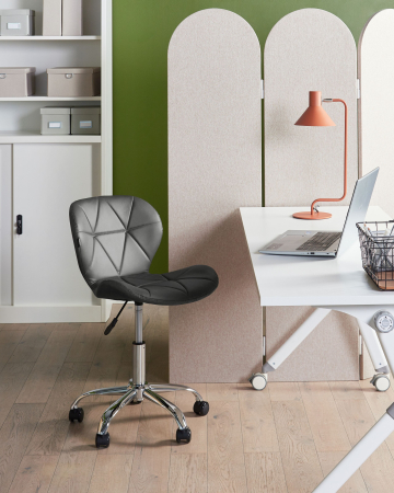 Scaun de birou - Scaun de birou VALETTA Piele ecologică Gri grafit