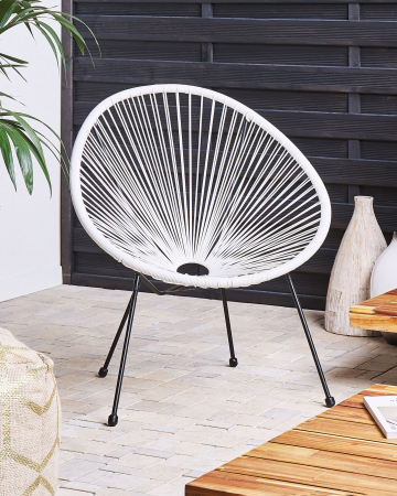 Fotoliu tip tub - ACAPULCO garden chair II Synthetic rattan White