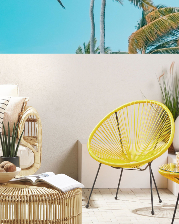Fotoliu tip tub - ACAPULCO Garden Chair II Synthetic Rattan Yellow