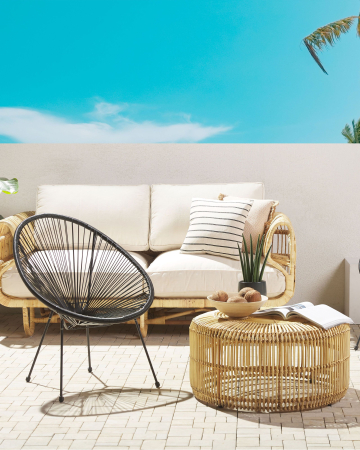 Fotoliu tip tub - ACAPULCO II Garden Chair Synthetic Rattan Black