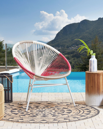 Armchairs - ACAPULCO Garden Chair Synthetic Rattan Fuchsia Pink