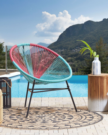 Armchairs - ACAPULCO Garden Chair Synthetic Rattan Turquoise