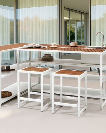 Armchairs - AVETRANA Garden Chair Metal Brown/White