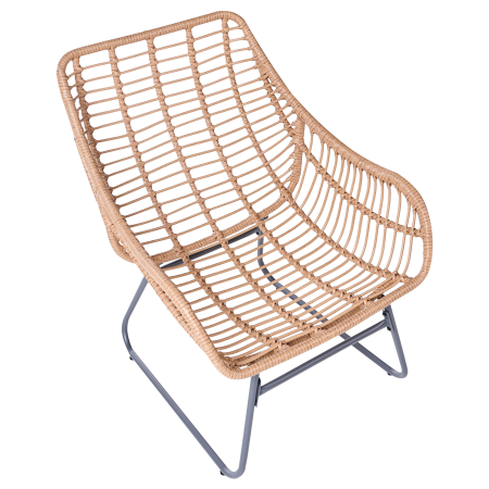 MESTRE garden chair with stool Synthetic rattan Light beige [7]