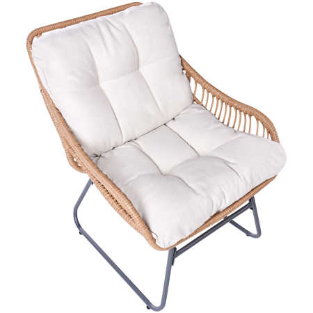 MESTRE garden chair with stool Synthetic rattan Light beige [6]