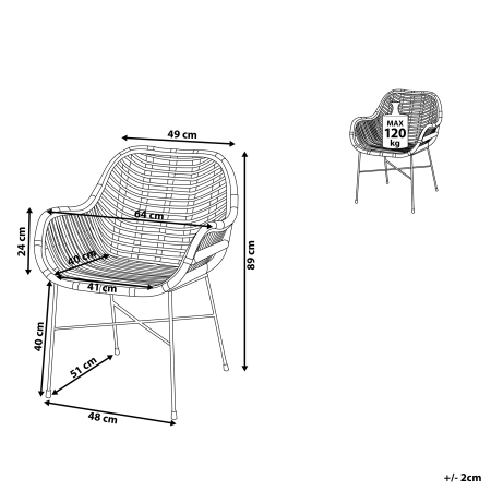 Scaun dining CANORA Ratan Maro [2]