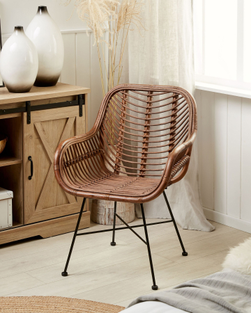 Scaun dining - Dining chair CANORA Rattan Brown