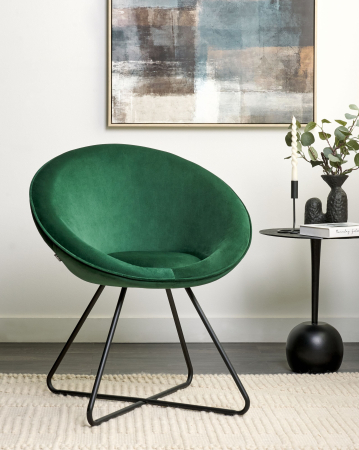 Scaun dining - Dining chair FLOBY II Velvet Emerald Green