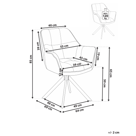 Scaun dining Pivotant HAYDEN Boucle Verde [2]