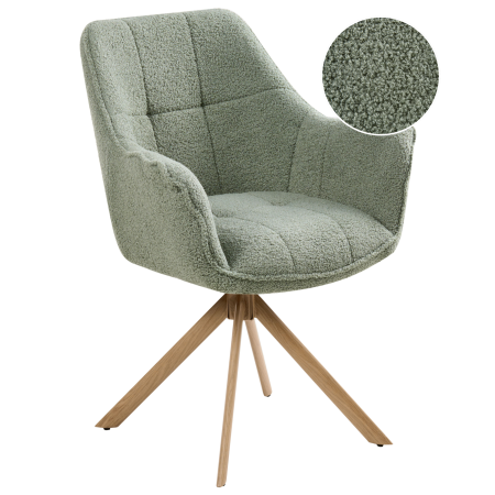 Scaun dining Pivotant HAYDEN Boucle Verde deschis [1]