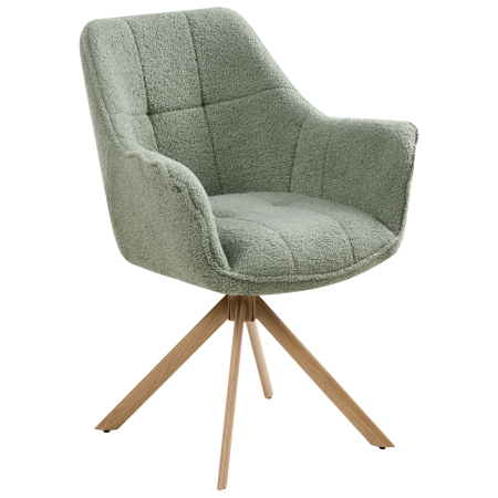 Scaun dining Pivotant HAYDEN Boucle Verde deschis [3]