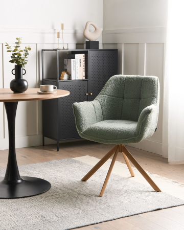 Scaun dining Pivotant HAYDEN Boucle Verde deschis [0]