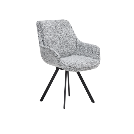 Dining chair MARCELLUS Boucle swivel Black/White [3]