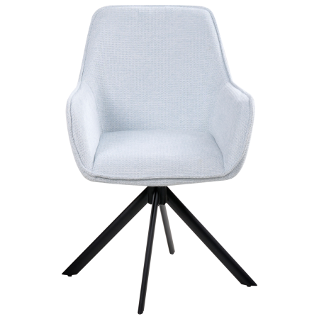 Dining Chair Swivel MORNAS Synthetic Linen Light Blue [3]