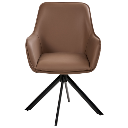 Scaun dining Pivotant MORNAS Piele ecologică Maro [3]