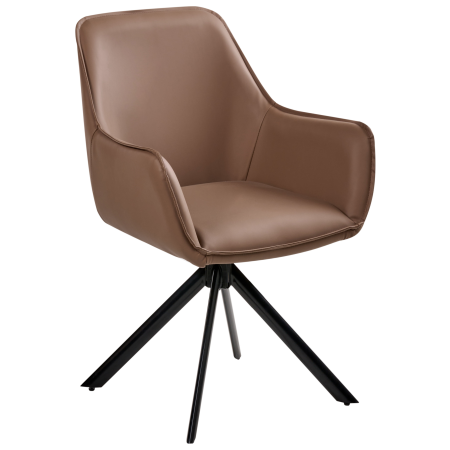 Scaun dining Pivotant MORNAS Piele ecologică Maro [1]