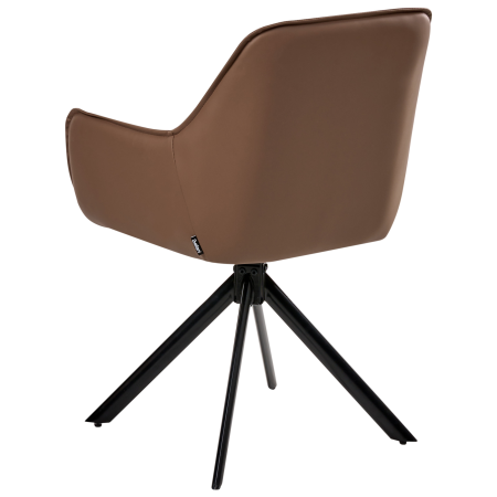Scaun dining Pivotant MORNAS Piele ecologică Maro [4]