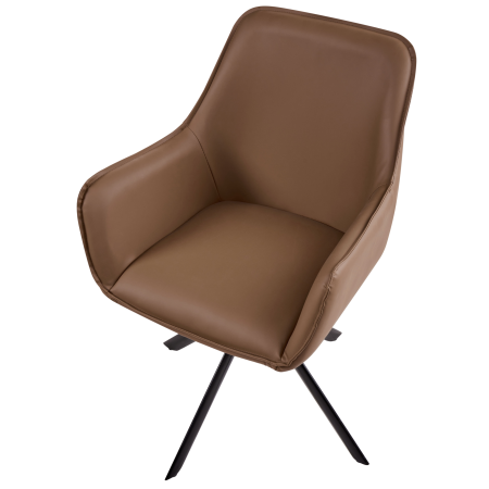 Scaun dining Pivotant MORNAS Piele ecologică Maro [5]