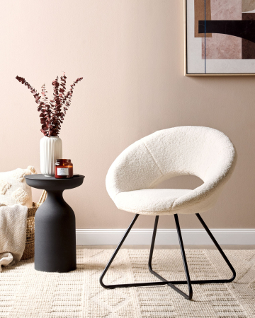 Scaun dining - RACHEL Dining Chair Boucle White