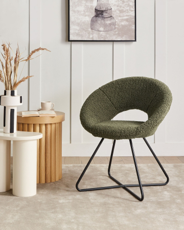 Scaun dining - Scaun dining RACHEL Boucle Verde