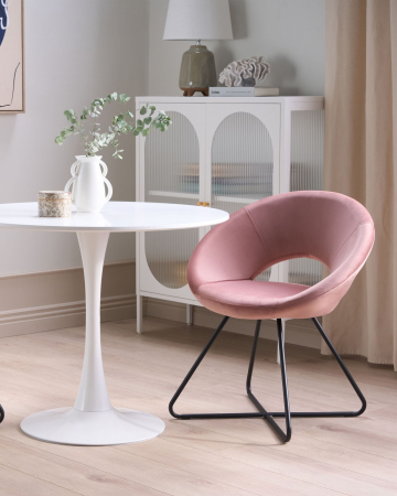 Scaun dining - RACHEL dining chair Pink velvet