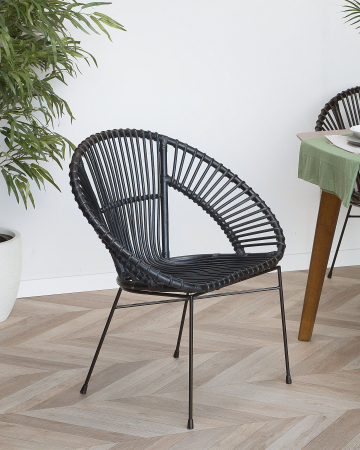 Armchairs - Dining Chair SARITA Rattan Black