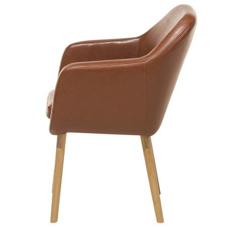Scaun dining YORKVILLE Piele ecologică Maro auriu [6]