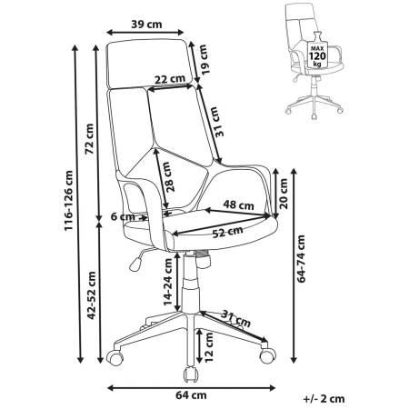Scaun ergonomic DELIGHT Albastru [2]