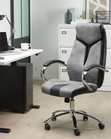 Scaun de birou - Ergonomic chair FORMULA Grey eco-leather
