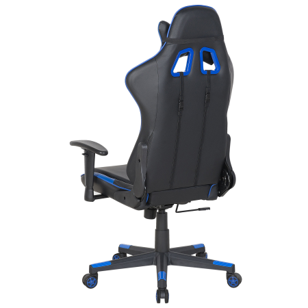 Scaun ergonomic GAMER Piele ecologică Albastru închis [4]